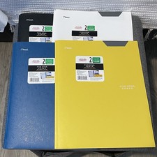 Lot of 4 Mead FiveStar 2 Pocket 3 Prong Plastic Folder Vibrant Colored Portfolio