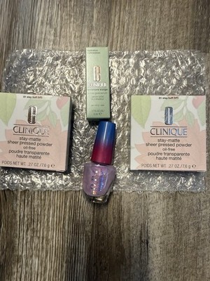 2- clinique stay matte sheer pressed powder & 1-moisture Surge & -  1 Opi Nail P