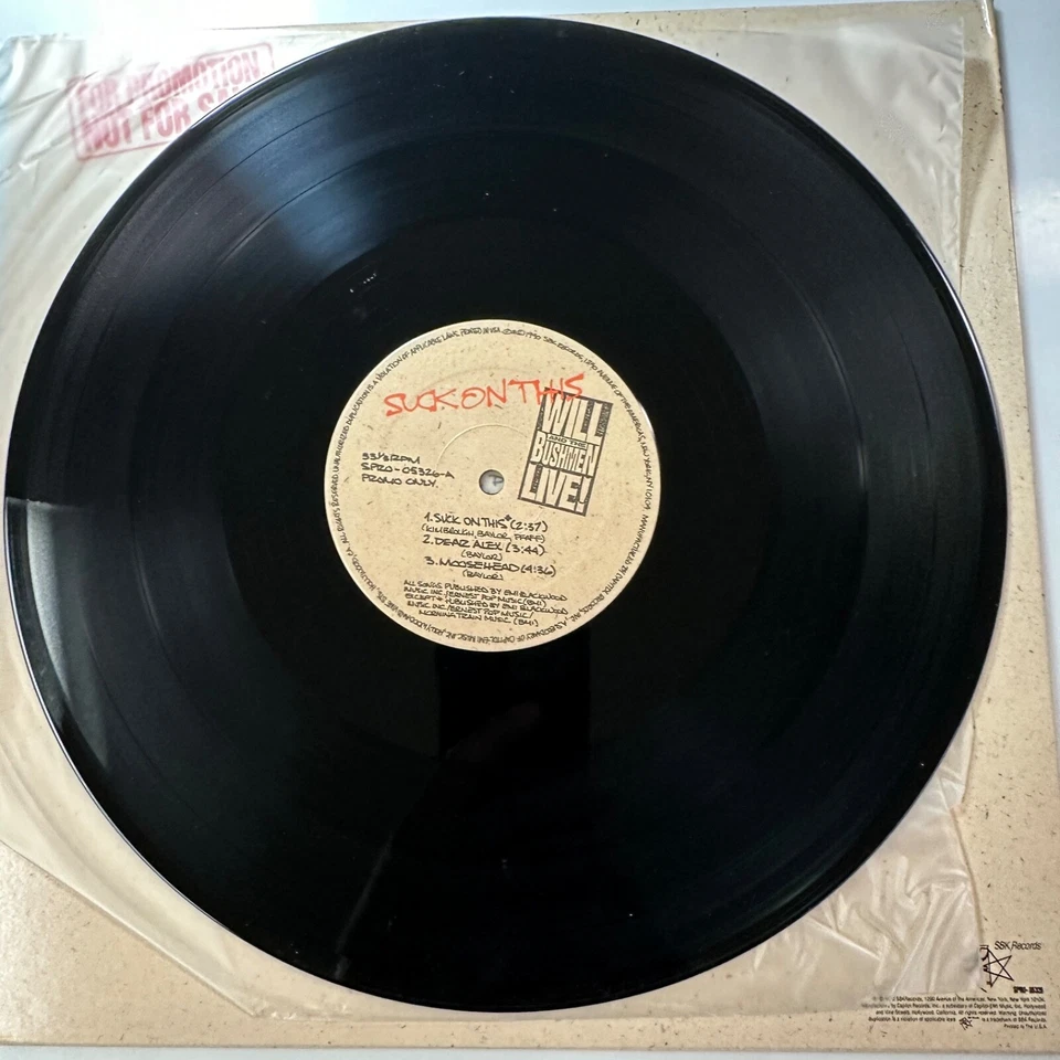 Suck On This Vinyl Record LP Album Will And The Bushmen Live EP Promo - Image 4 of 4