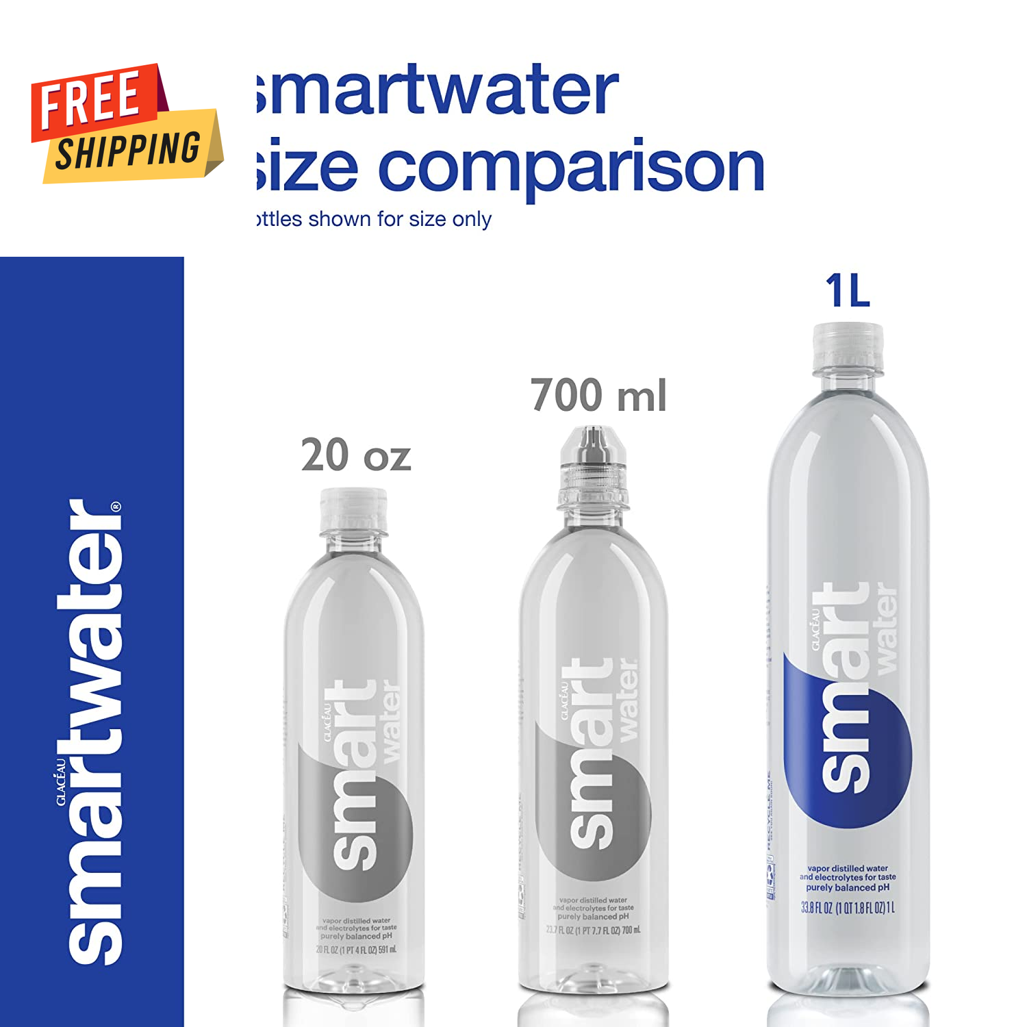 Smartwater Vapor Distilled Premium Water, 1L, 6Pack eBay