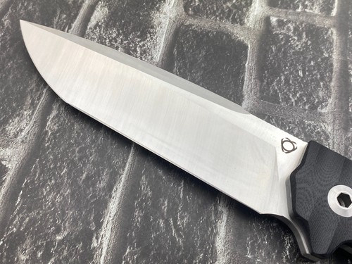 SixLeaf SL-65-BL 9Cr14Mov G10 Leather Cover Big Fixed Knife Fire Starter Striker - Picture 3 of 11