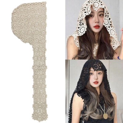 Lace Shawl for Woman Mantilla Outdoor Prayer Scarf for Lady Hood