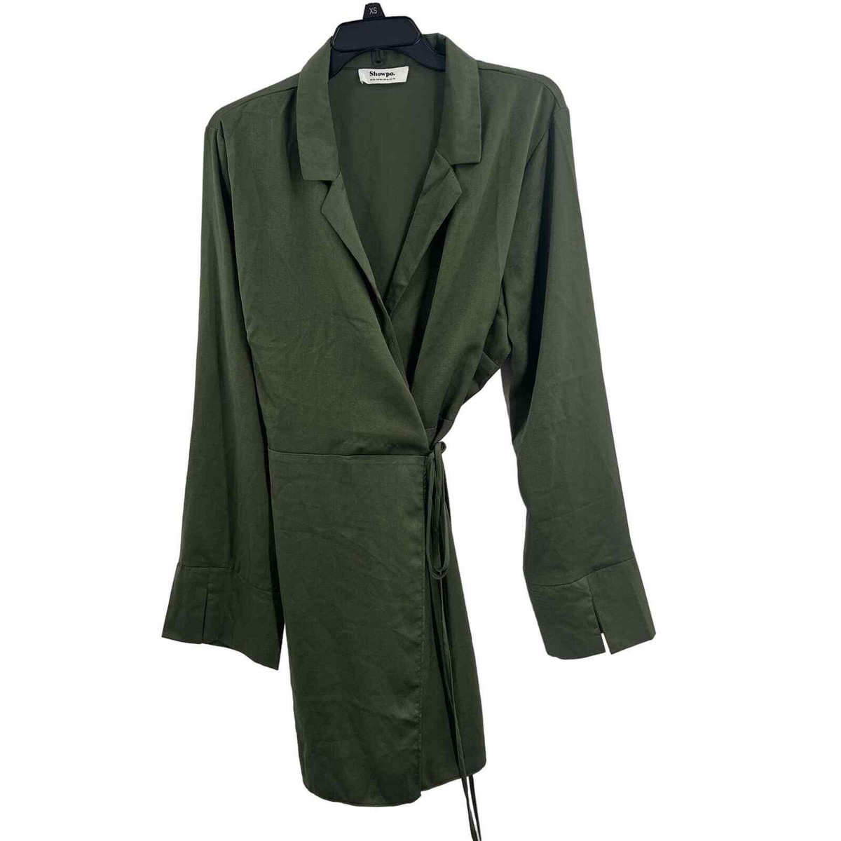 Showpo Hayami Mini Wrap Dress Green Size 16