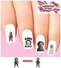Waterslide Nail Decals Set of 20 - Halloween Chucky Tiffany Childs Play Assorted