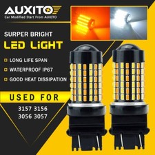 2x Dual Colors 3157 4157na Led Switchback White Yellow Turn Signal Light Bulbs