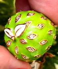 LAUREN G ADAMS RING STRAWBERRY ENAMEL ART CRYSTALS NWT SIZE 6 GOLD TONE GREEN — photo 1