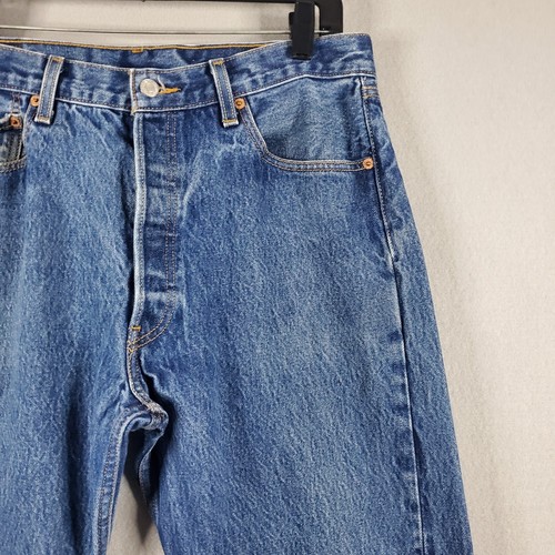 Jeans Levis Uomo 35x36 Blu 501 Bottone Dritto Fly Y2K Denim - Foto 2 di 11