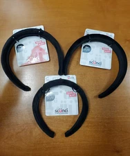 3 Pk: Scunci Real Style Black Velvet Headband (3654) R7P7b