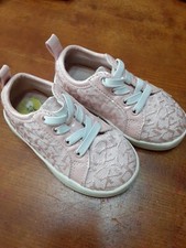 DKNY Girl Logo Sneakers Shoes Baby Pink Size 5C
