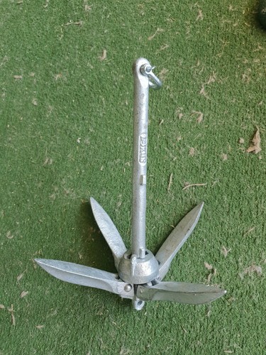 Ancre Grappin Pliante 1.4kg Galvanisé Canoës Kayak Grappin Mouillage Ancora - Photo 2/3