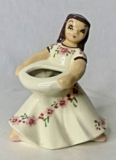 VTG HARD TO FIND El CERRANO ART POTTERY HOLLYWOOD CA WOMAN GIRL PLANTER FIGURINE