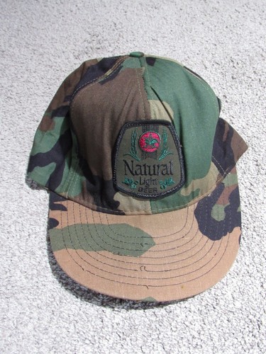 Vtg 70s/80s NATURAL LIGHT Beer Camo HAT 
