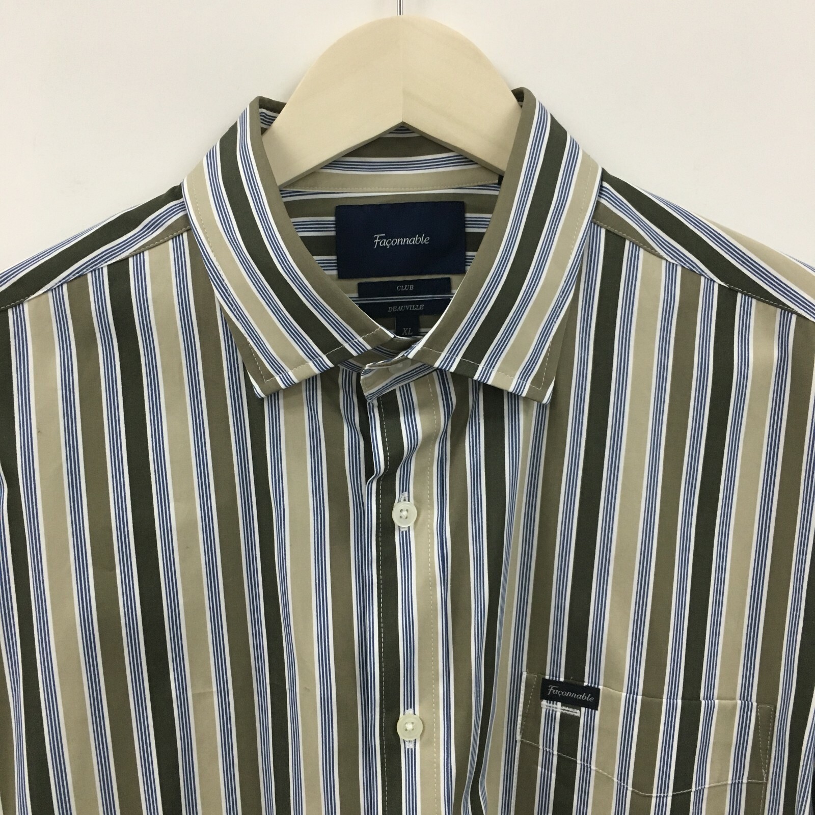 Mens XL FACONNABLE Club Deauville Spread Collar Shirt… Gem