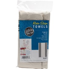 Aunt Martha's Stitch 'Em Up Retro Stripe Towels 18"X28" 3/Pkg-Black Stripe