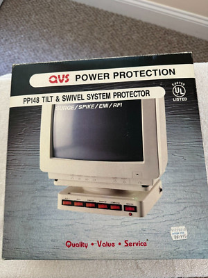Vintage 1990 QVS PP148 Tilt & Swivel System Protector 5 Outlets