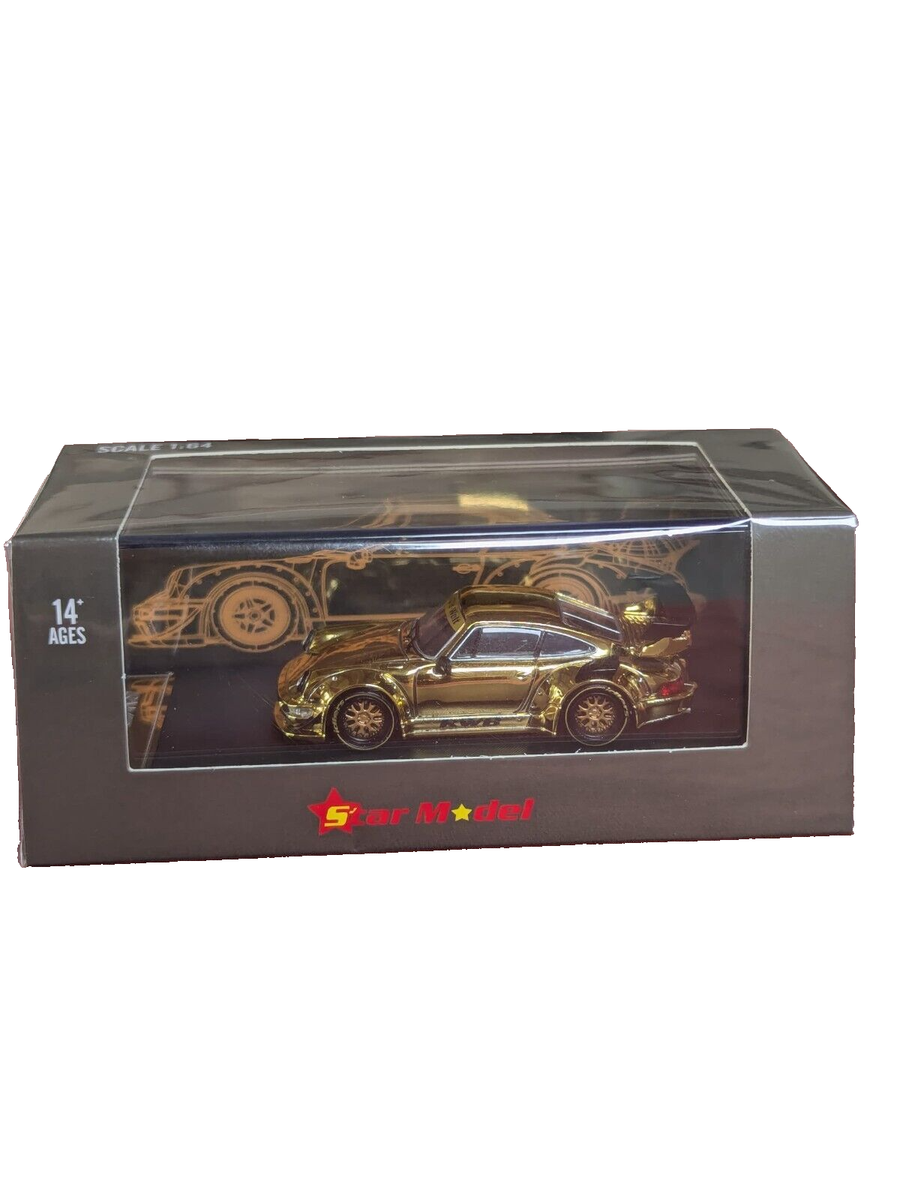 Star Model RWB Porche 964 GT Racing Sport Model Gold Chrome 1:64