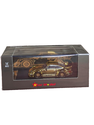 Star Model RWB Porche 964 GT Racing Sport Model Gold Chrome 1:64