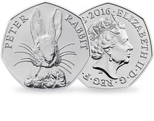 Peter Rabbit Beatrix Potter 50p Fifty Pence coin 2016 - Free Postage UK