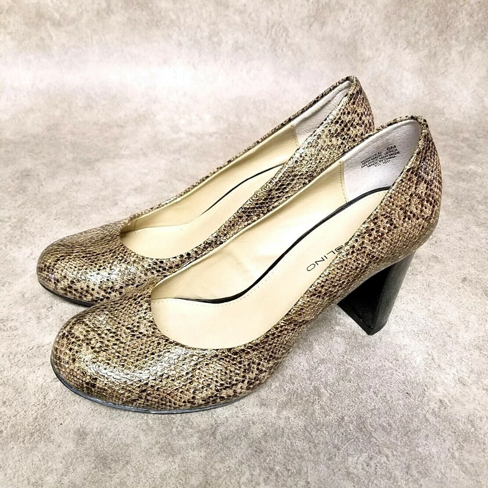 Zapatos de salón Bandolino para mujer Reveal talla 6 marrón sin cordones de 3" de tacón bloque Foto 3 de 4