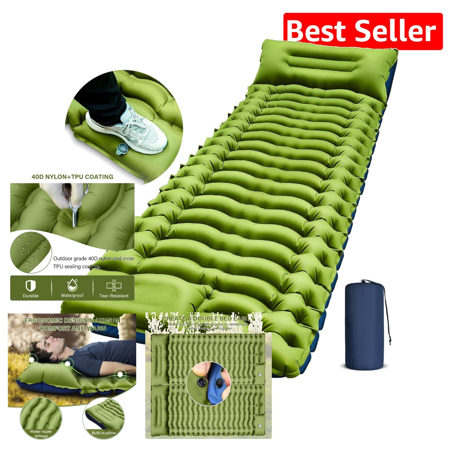 Camping Pillow Double Sleeping Pad, Ultralight 4