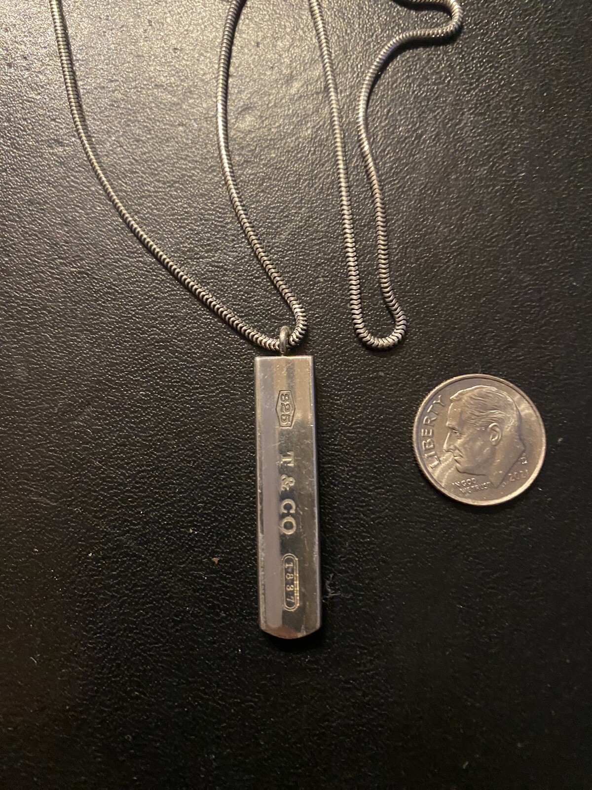TIFFANY&CO AUTHENTIC SILVER INGOT BAR TAG PENDANT AND… Gem