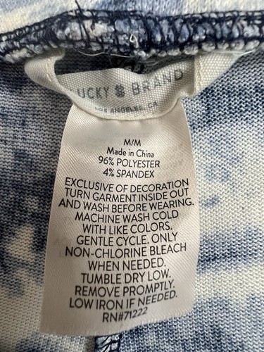 Lucky Brand Pants Womens Sz M Blue Tie Dye Drawstring Stretch Lounge Wear - Picture 2 of 14