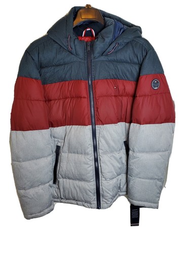 tommy hilfiger multicolor puffer jacket