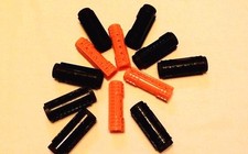 4 Orange 8 Black Halloween Plastic Curlers 2 sizes New 1950's Costume