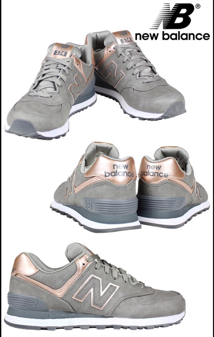 Women's New Balance 574 ROSE GOLD Grey Bronze Copper 7.5 Sneaker