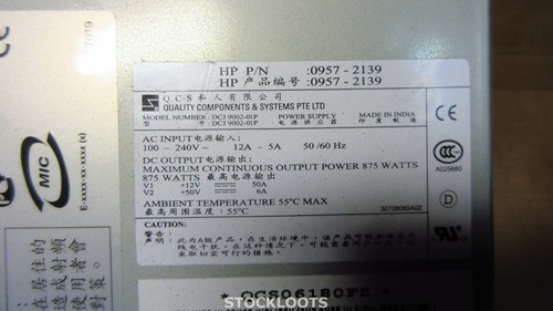 HP J8712A 875W PSU Procurve Power Supply for 5412zl PULLED FROM HP 5406ZL J8697A - Afbeelding 3 van 3