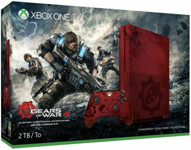 Microsoft Xbox One S Gears of War 4 Limited Edition 2 TB Crimson Red Console for sale online