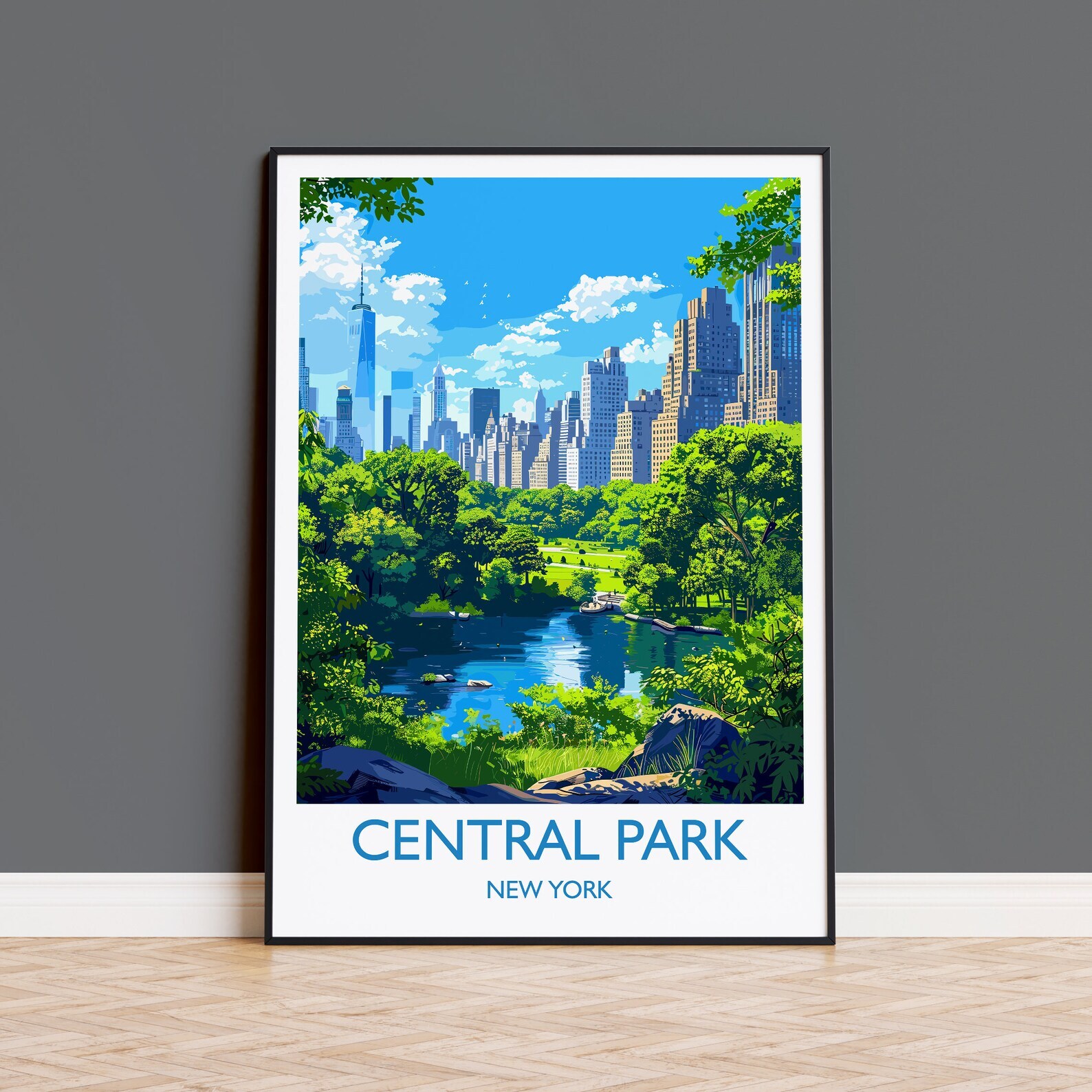 Central Park New York Travel Print Wall Art Travel Poster Of Central Park New
