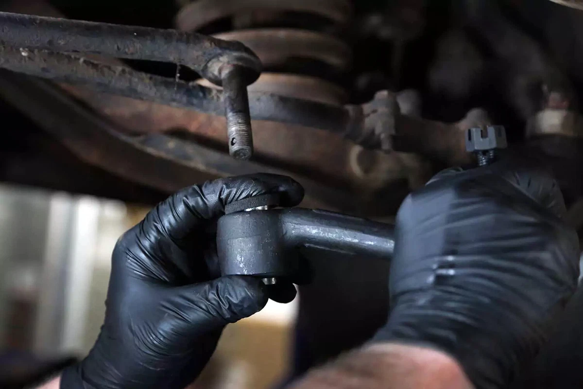 The new idler arm is assembled using a foam rubber seal.