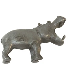 Vintage Hippopotamus Wild Animal Rawcliffe Fine Pewter Figure 2.5" Tall  1977