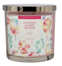 SONOMA Scented 3 Wick Jar Candle COTTON CANDY PUNCH - New