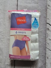 Vintage NEW Hanes 6 Cotton Women's White Briefs Size 6