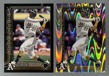 2- 2025 Topps Miguel Andujar Black Border 03/74, Chrome RayWave Refractor