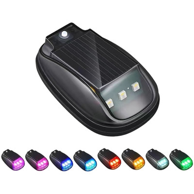 LED Strobe Light for Truck Tail Solar Charging USB Powered Remote RGB Color