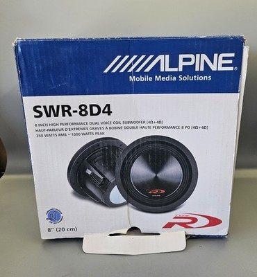 Alpine type R SWR-8D4 High Performance Dual Voice Coil Subwoofer RARE  