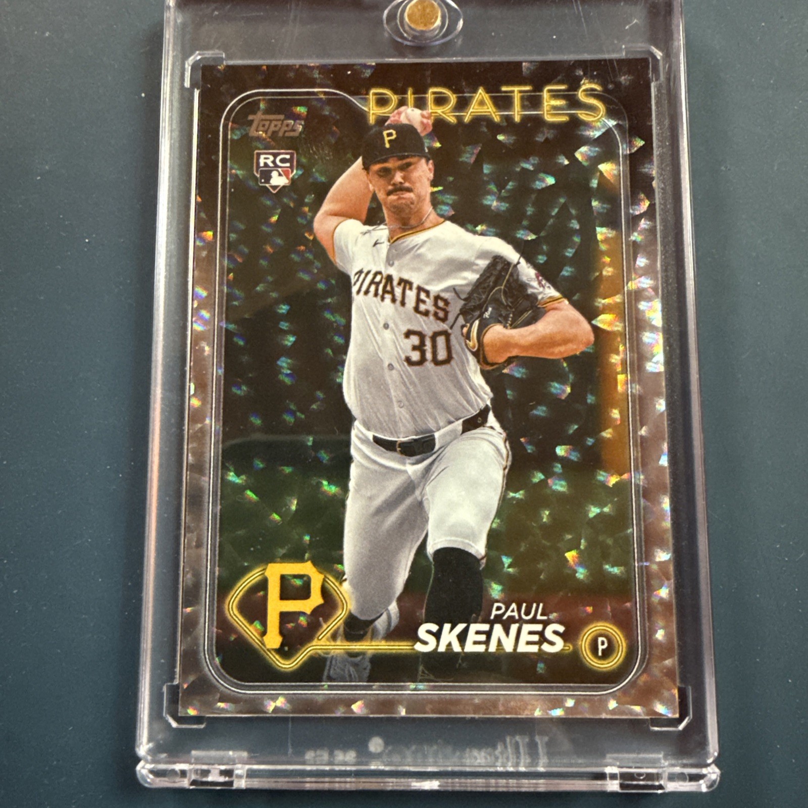 2024 Topps Update #US100 Paul Skenes RC Silver Crackle Foilboard