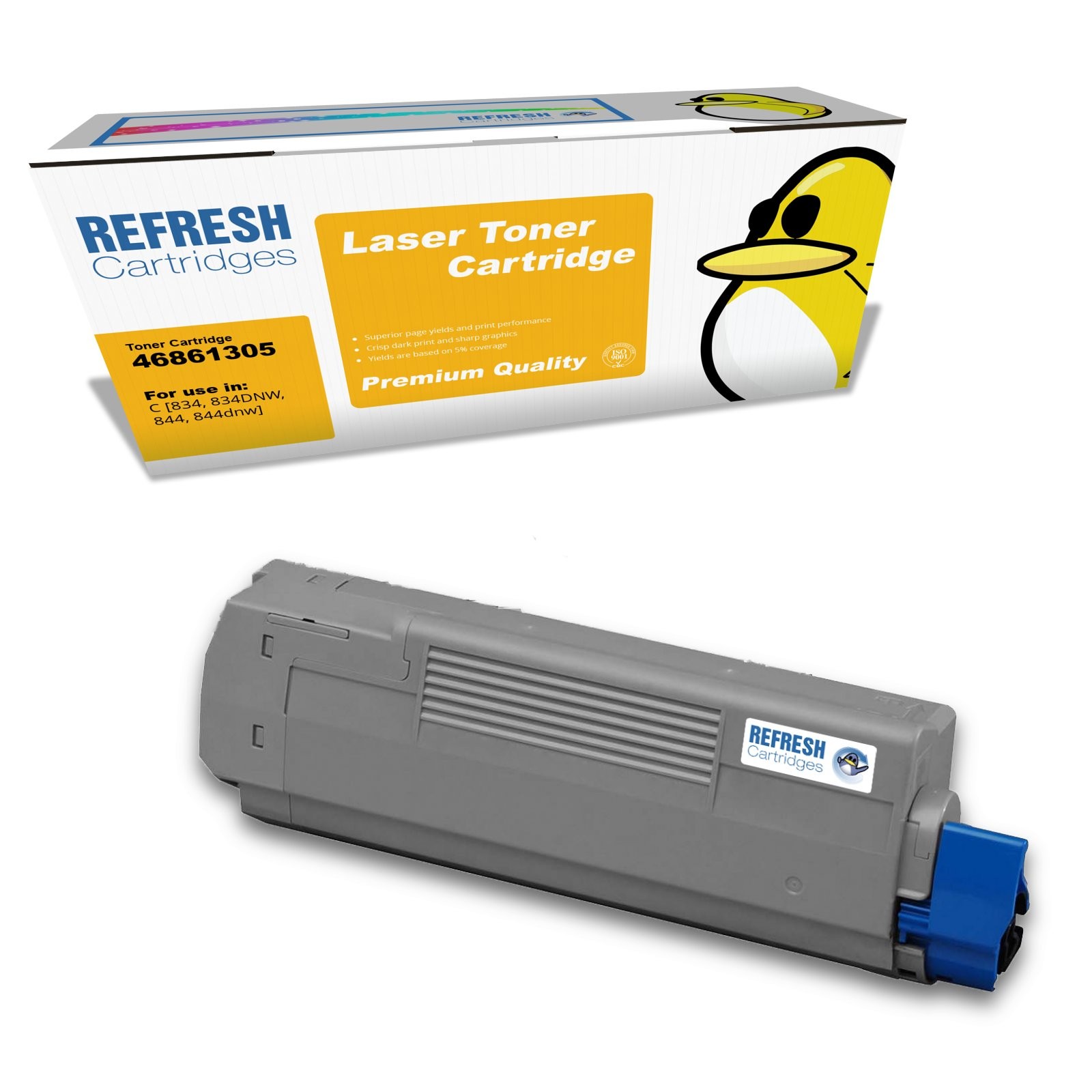 Refresh Cartridges Yellow 46861305 Toner Compatible With OKI Printers