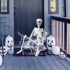 Halloween Human Skeleton Life Size Full Body Poseable Standing Decor 36"