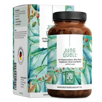 Hyaluronsäure Kapseln Biotin Aloe Vera 90 Stück hochdosiert Jungquell NATURTREU 