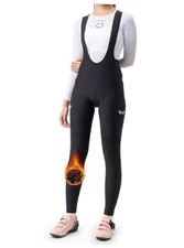  Cycling Bib Pants Women Padded Winter Bike Thermal Tights Fleece 3X-Large Long