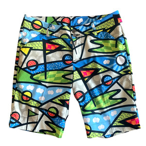 LOUDMOUTH Ladies Golf Trip Size US 8 Multi Activewear Front Zip Bermuda Shorts