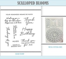 SCALLOPED BLOOMS Stamps and Metal Cutting Dies DIY Scrapbooking Album card