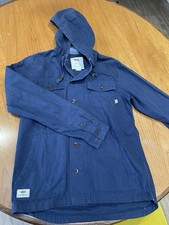 Vans Navy Blue Cotton Canvas Hooded Jacket Coat - Men’s Size Small S
