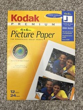 Kodak Premium Picture Photo Paper 4" x 6" 12 Sheets 24 Prints Inkjet NEW SEALED