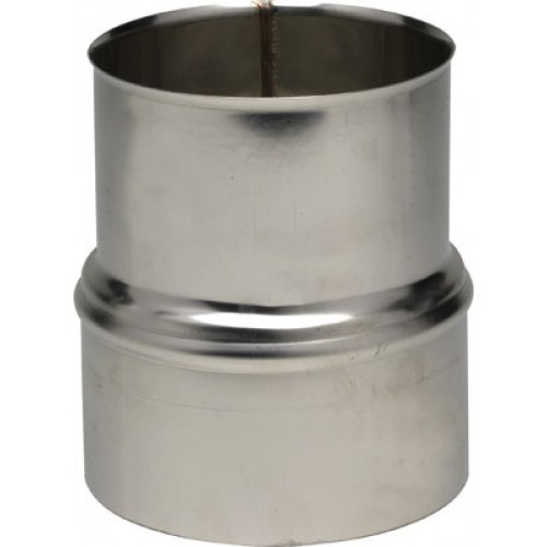 Réduction inox 146 mm femelle vers 125 mm mâle pour raccorder un tubage flexible