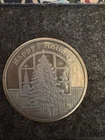 Happy Holidays-X-Mas Tree Art Round-Golden State 1 Troy oz..999 Fine Silver